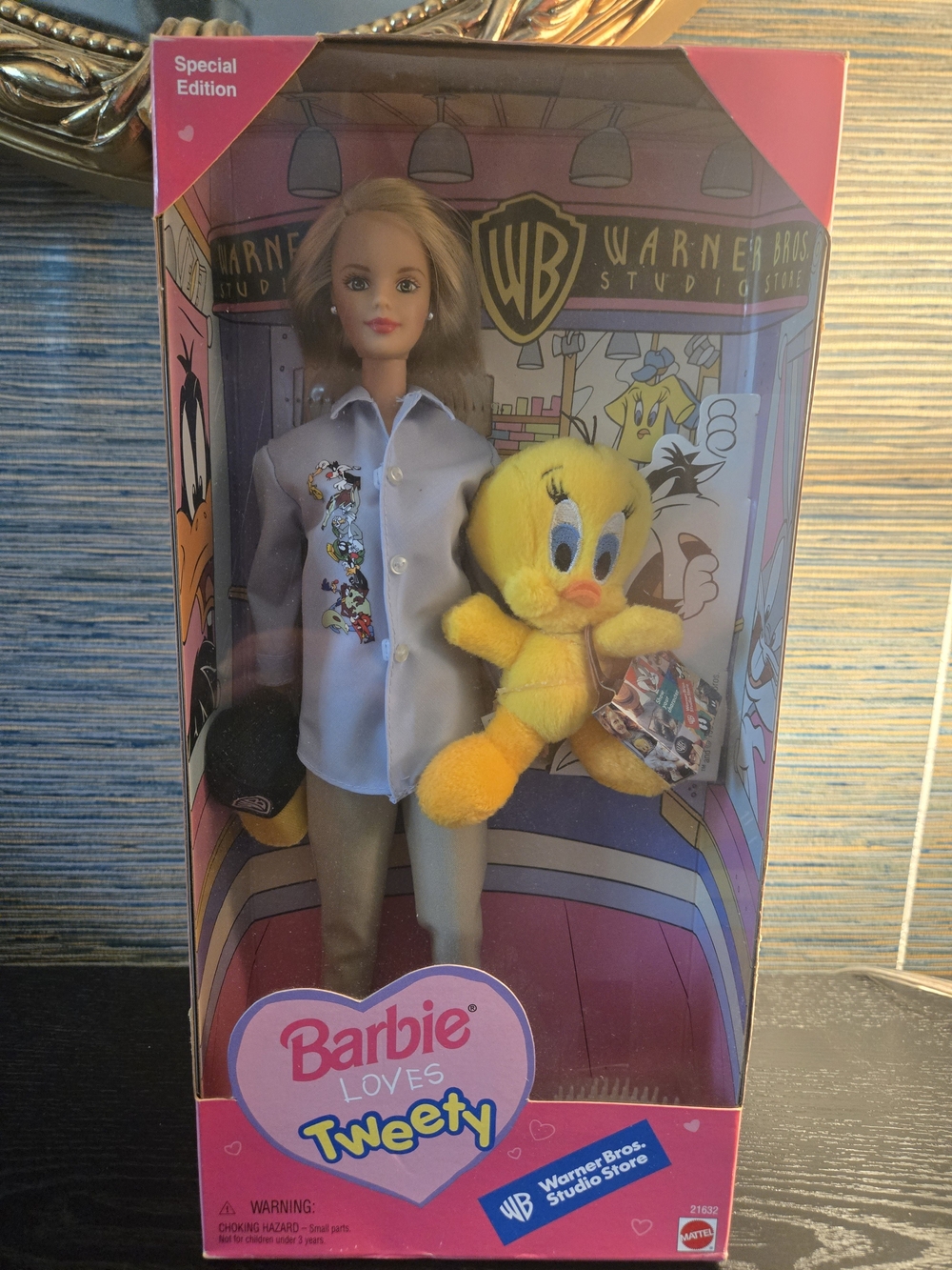Warner Bros. Barbie Loves Tweety Pink Box with Yellow Tweety Art